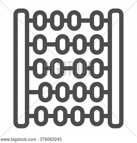 Abacus Line Icon, Education And School Concept, School Abacus Sign On White Background, Abacus Wood 