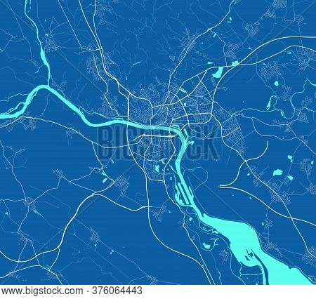 Vector Map Of Bratislava. Street Map Poster Illustration. Bratislava Map Art.