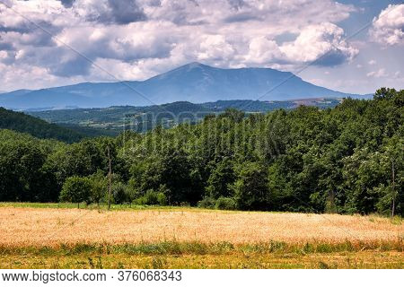 Landscape Of Eastern Serbia, Dominated By Mountain Rtanj (1,565 M) Famous For Its Pyramidal Shape