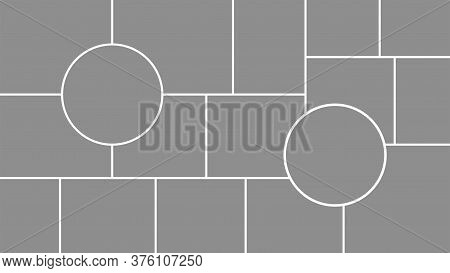 Creative Vector Template Collage Consisting Of 17 Frames For A Photo Of A Rectangular Shape.