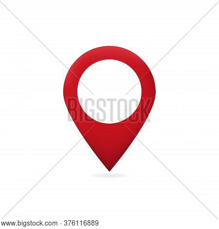 Pointer Label On Web Map. Red Pointer Gpsn Avigation Graphic Sign Of Travel And Location On Map Dest