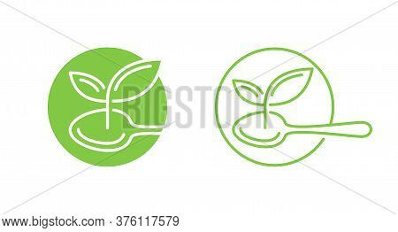 Plant Proteins Vegetarian Food Stamp - Healthy Nutrition Icon For Food Pruducts Packaging - Green Ci
