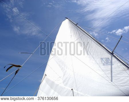 White Sail Against The Blue Sky, Bottom View