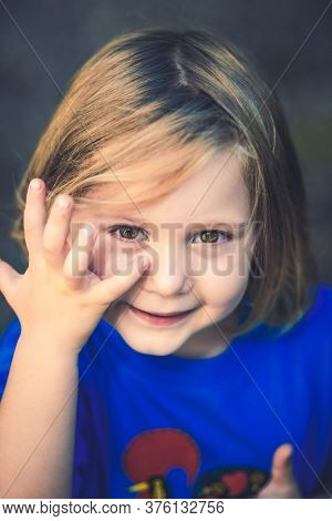 portrait of a smiling caucasian little girl. concept of lightheartedness and childhood.
