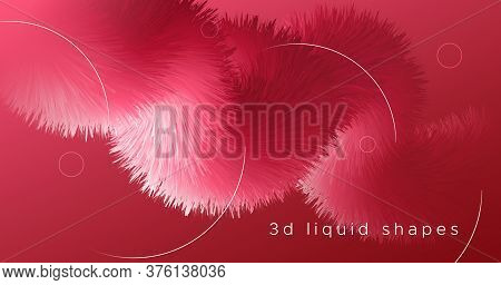 Flowing Fluid. Wave Cover. Red Dynamic Wallpaper. Vector Creative Shapes. Gradient Motion. Flowing F