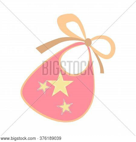 Pink Burb Cloth Illustration. Bib, Bodysuit, Newborn. Newborn Concept. Illustration Can Be Used For 