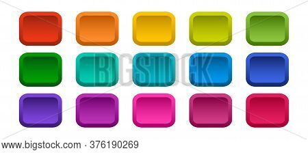 Colorful rectangle buttons isolated on white background. Vector illustration