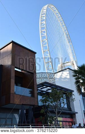 Dubai, Uae - Feb 15: Ain Dubai (dubai Eye) Ferris Wheel At Bluewater Island In Dubai, Uae, As Seen O