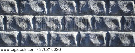 Light-grey Decorative Stone Wall, Made Of Regular Shape Bricks Imitation, Background, Texture. Textu