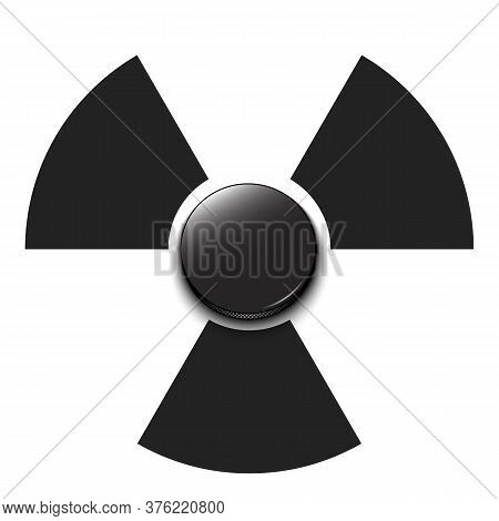 Radiaction Symbol With Hockey Puck. Caution Radioactive Danger Sign. Hockey Quarantined. Cancellatio