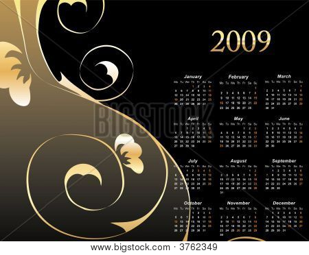 Elegáns virág naptár 2009