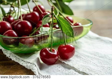 New Harvest Of Red Ripe Juicy Sour Cherry Or Kriek Berry