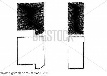 Dekalb And Dupage County, Illinois (u.s. County, United States Of America, Usa, U.s., Us) Map Vector
