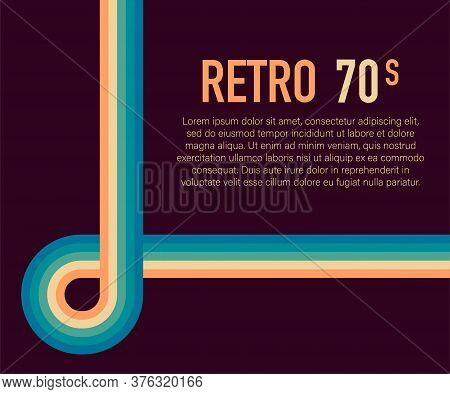 70s, 1970 Abstract Vector Stock Retro Lines Background. Vector Illustration.