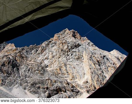 Triangular Mountain From The Tent. Pamir Alai