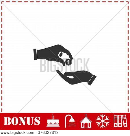 Financial Aid Icon Flat. Simple Vector Symbol And Bonus Icon