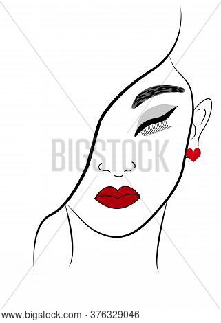 Face Of A Beautiful Girl Sketch In Pop Art Style