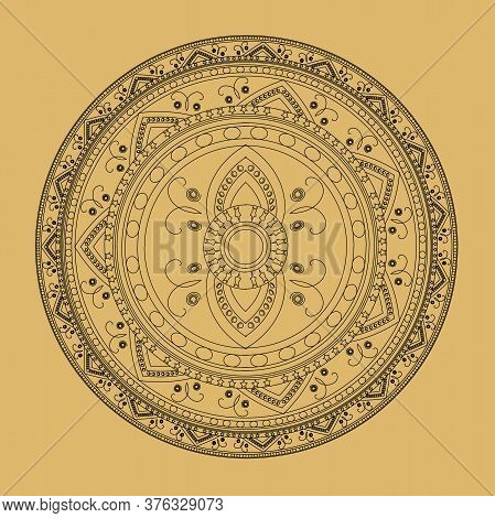Indian Traditional Pattern Of Black And White - Flower Mandala