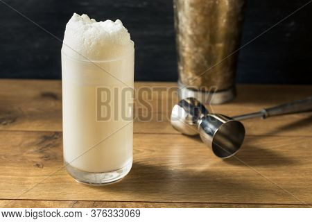 Homemade Frothy Ramos Gin Fizz Cocktail