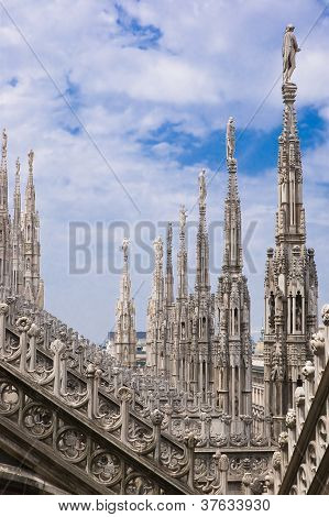 Spiers Of The Cathedral Of Milan