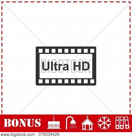 Tv Ultra Hd Icon Flat. Simple Vector Symbol And Bonus Icon