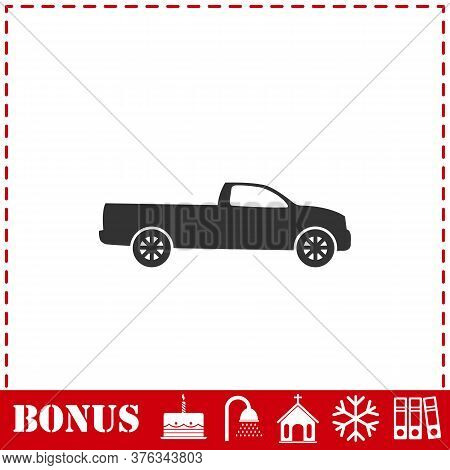 Pickup Truck Icon Flat. Simple Vector Symbol And Bonus Icon