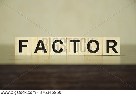 Text Factor Written On Wooden Cubes. Risk Factors. Evaluation Of Sales Factors