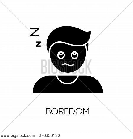 Boredom Black Glyph Icon