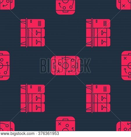 Set Locker Or Changing Room And Planning Strategy On Seamless Pattern. Vector
