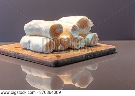 Cassava Root. Source Of Carbohydrates. Tuberous Plant Of The Euphorbiaceae Family. The Name Given To