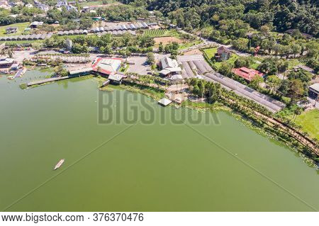Puli, Nantou - September 3rd, 2019: landscape of famous lake of Liyu Tan at Puli, Nantou, Taiwan