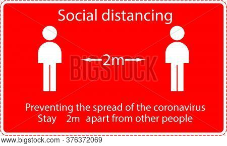 Icon People Concept Social Distancing Stay 2m Apart From Other People, The Practices Put In Place To