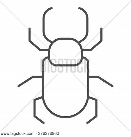 Beetle Stag Thin Line Icon, Insects Concept, Stag-beetle Sign On White Background, Large Beetle With