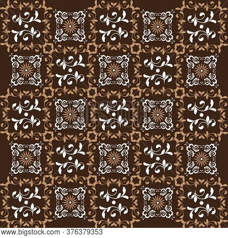 Modern Flower Motifs On Jogja Batik With Simple White Brown Color Design