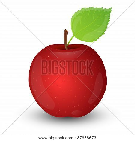 Manzana roja aislado sobre fondo blanco.