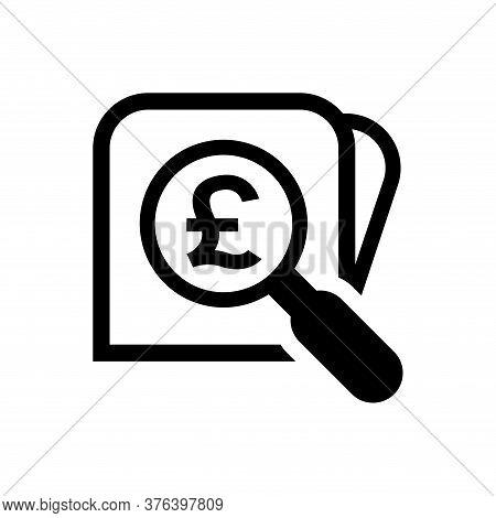 Magnifying Glass With Pound Currency Money For Icon Search, Pound Coin With Magnifying Glass For But