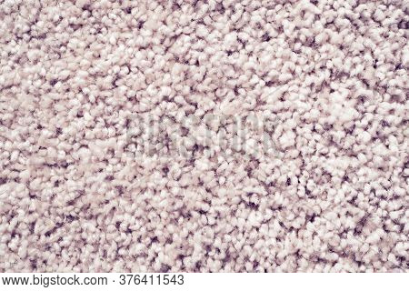 Close Up Detail Of Absorbent Fabric Or Shaggy White Carpet, Hairy Carpet Detail. Absorbent Fabric Ba