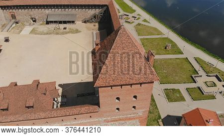 Aerial View Of Lida Castle. The City Of Lida. Belarus.