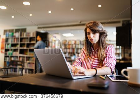 Student Woman Finding It Difficult At Study And Comprehend Scool Tasks