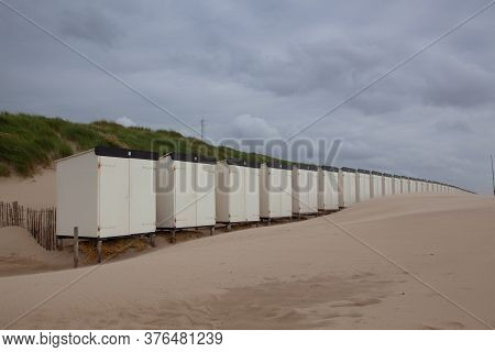 The Beach In Hargen Aan Zee In Netherlands Without Foreign Tourists After The Coronavirus Pandemic.