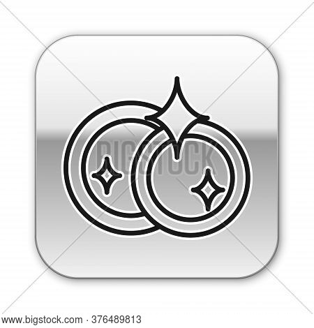 Black Line Washing Dishes Icon Isolated On White Background. Cleaning Dishes Icon. Dishwasher Sign. 