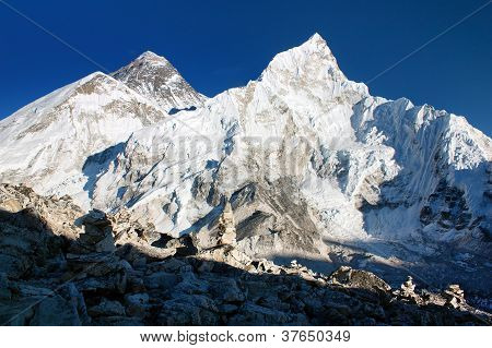 visning af Everest og Nuptse fra Kala Patthar