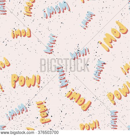 Pow Wow. Retro Pattern For Print Design. Cartoon Vector Illustration. Romantic Seamless Texture Desi