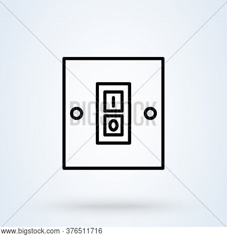 Electric Switch. Line And Linear Icon. Switch Single Icon In Cartoon Style Vector Symbol Stock Illus