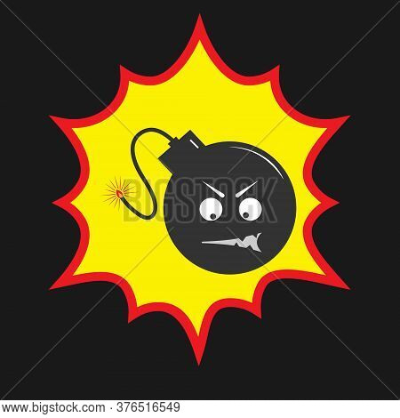 Bomb Explosion. Color Vector Illustration Of Exploding Fireworks
