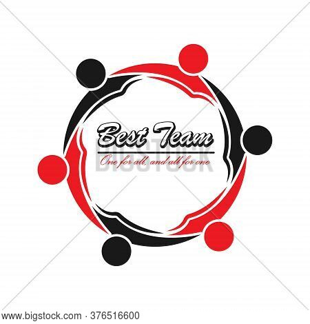 Best Team, Social Community, Or A Group Of Friends. Vector Illustration For Banners Stickers And Clo