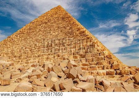 Ancient Pyramid Of Mycerinus, Menkaur In Giza, Egypt