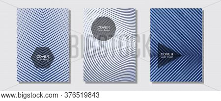 Halftone Gradient Texture Vector Cover Layouts. Elegant Patchy Mockups. Halftone Lines Music Poster 