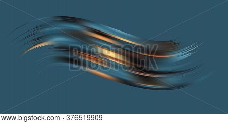 Ribbon Flow Color Swirl Strokes. Wave Sea Isolated Random Lines. Wires As Hair Beam Sheaf. Liquid Pa