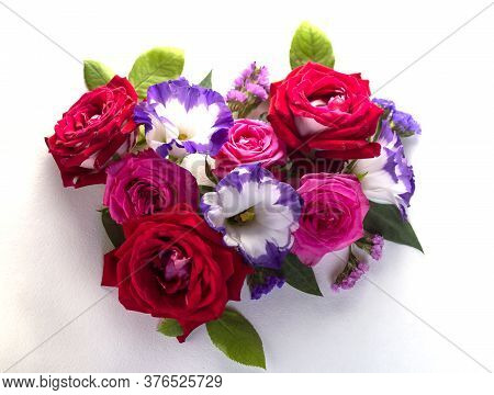 Red Flower. Flower In Garden At Sunny Summer Or Spring Day. Flower For Postcard Beauty Decoration An